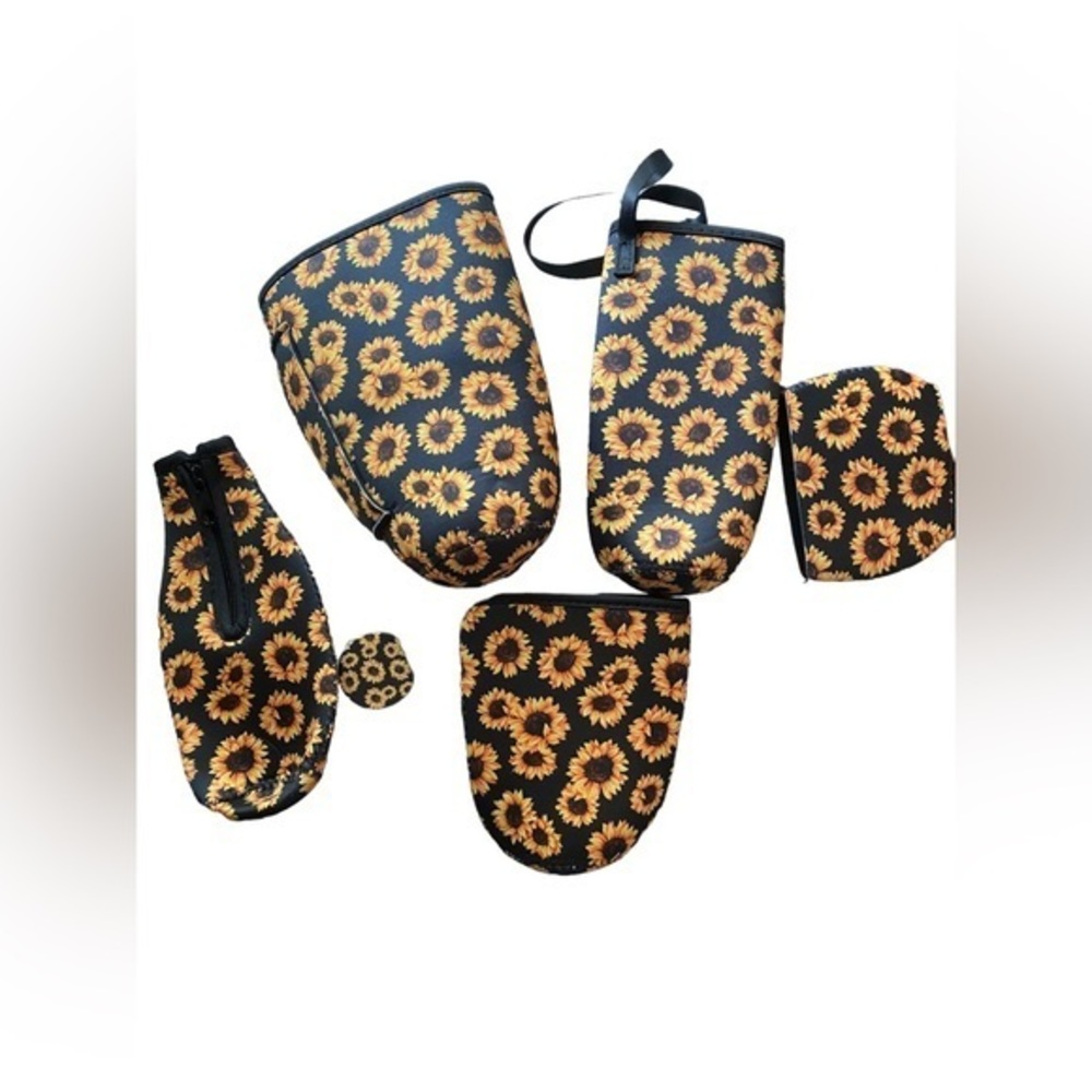 Sunflower koozie 6 Pack Neoprene Can Coolers, cup sleeve and pop socket